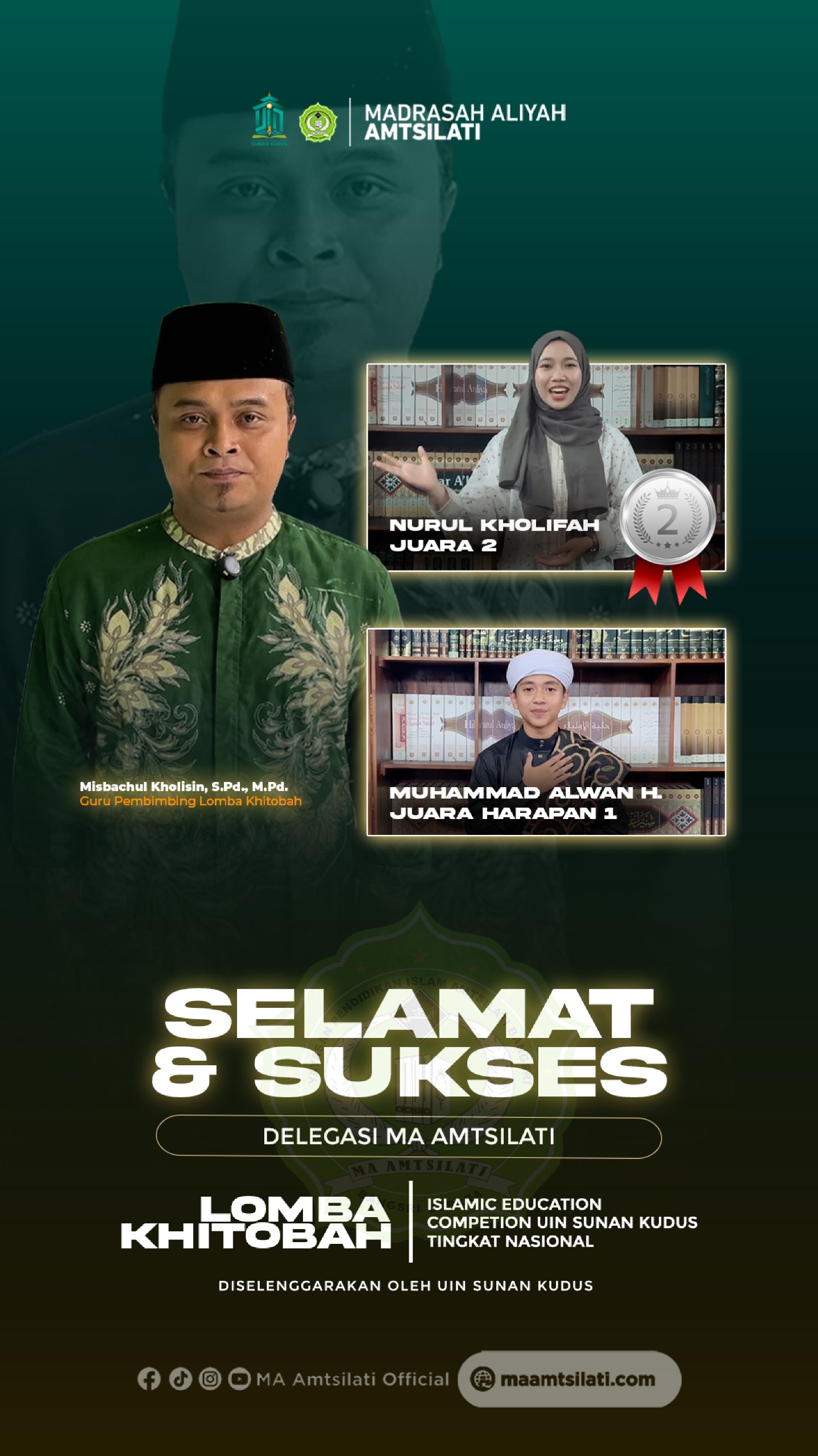 Juara 2 dan harapan 1 Lomba Khitobah Islamic Education Competition UIN Sunan Kudus Tingkat Nasional