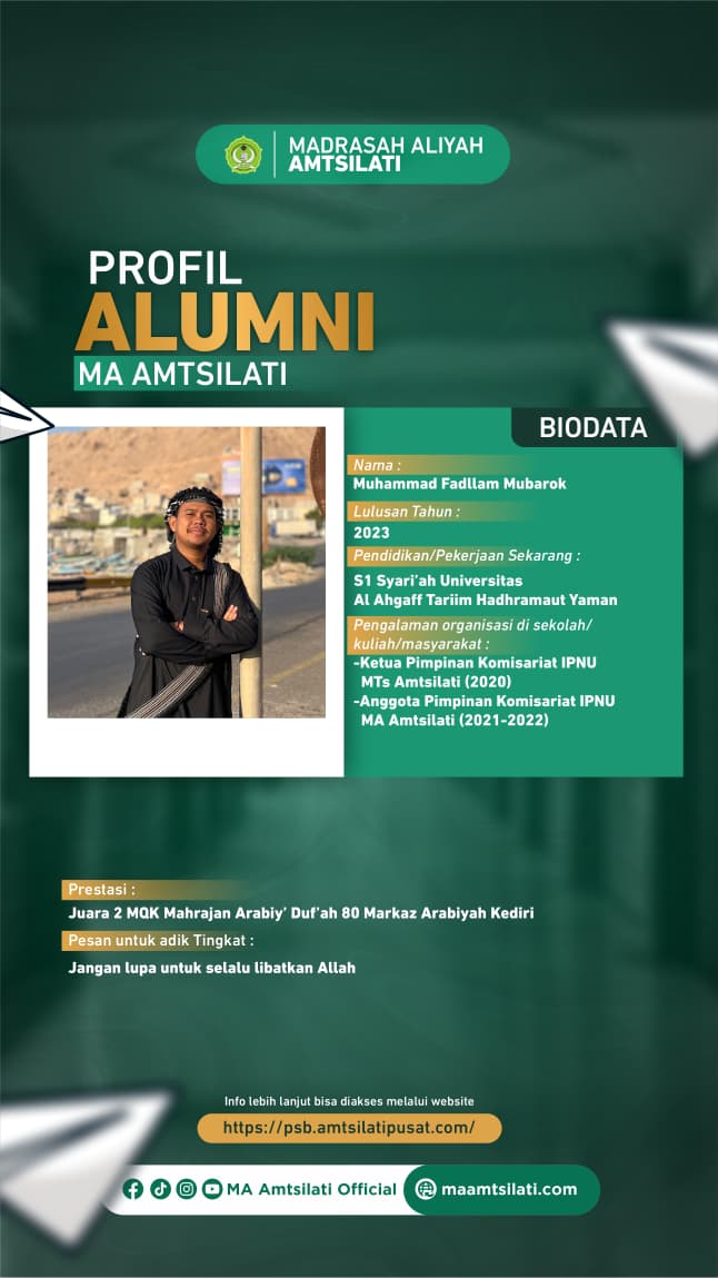 Muhammad Fadllam Mubarok_Mahasiswa S1 Syari'ah Universitas Al Ahgaff Tariim Hadharamaut Yaman