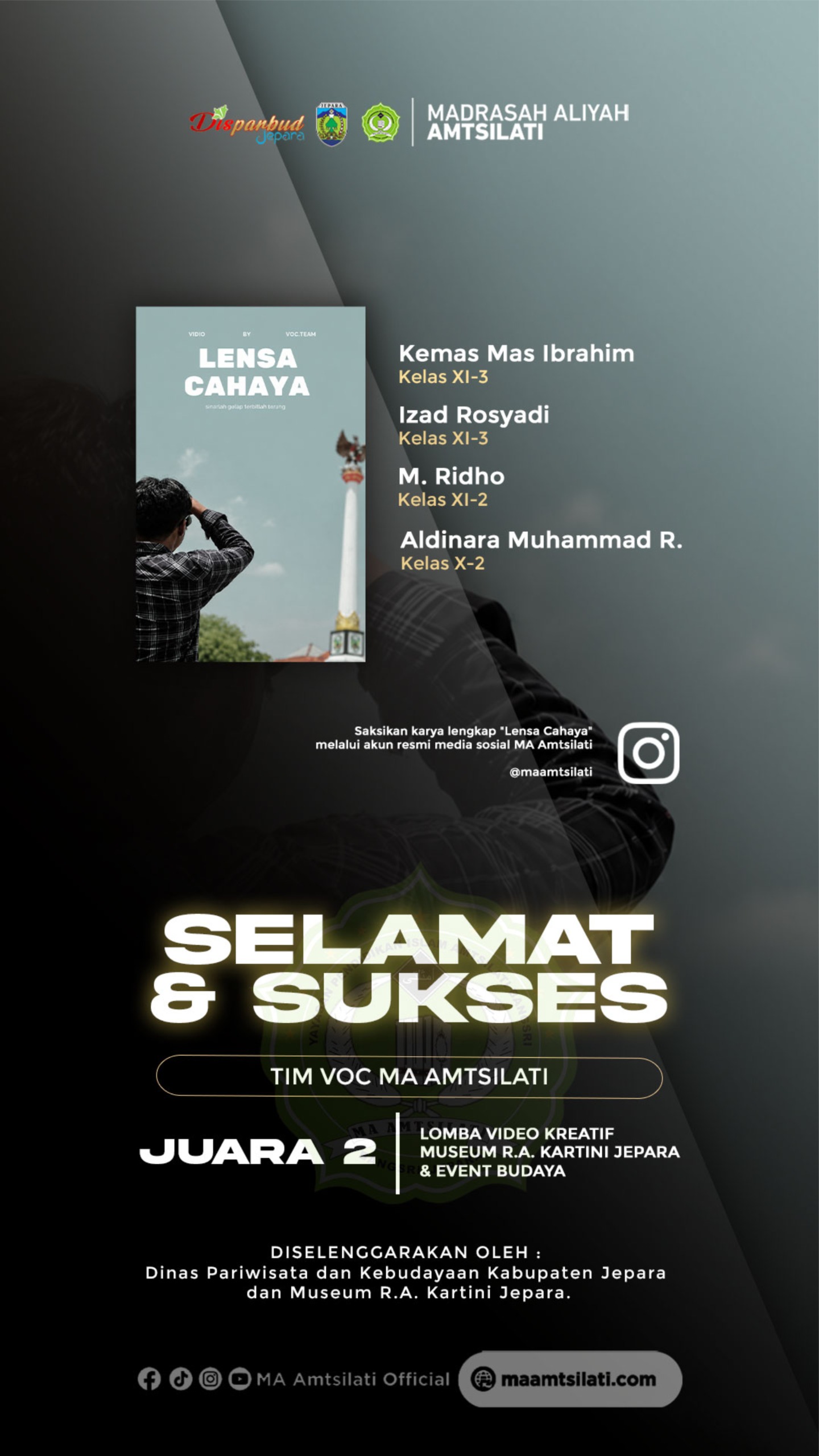 Juara 2 dalam Lomba Video Kreatif Museum R.A. Kartini Jepara & Event Budaya 2026
