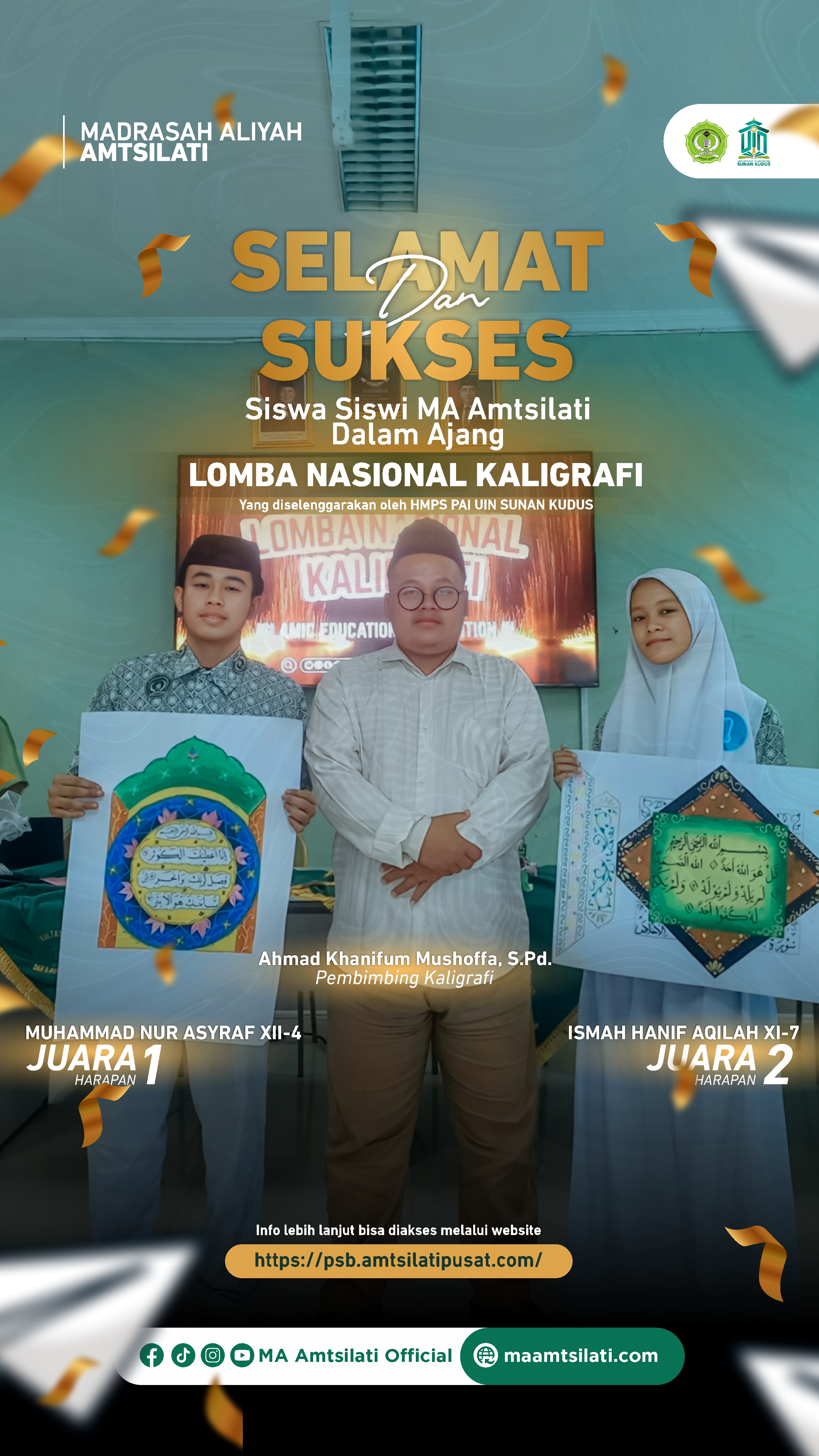 Juara 1 dan Juara 2 Lomba Nasional Kaligrafi UIN Sunan Kudus