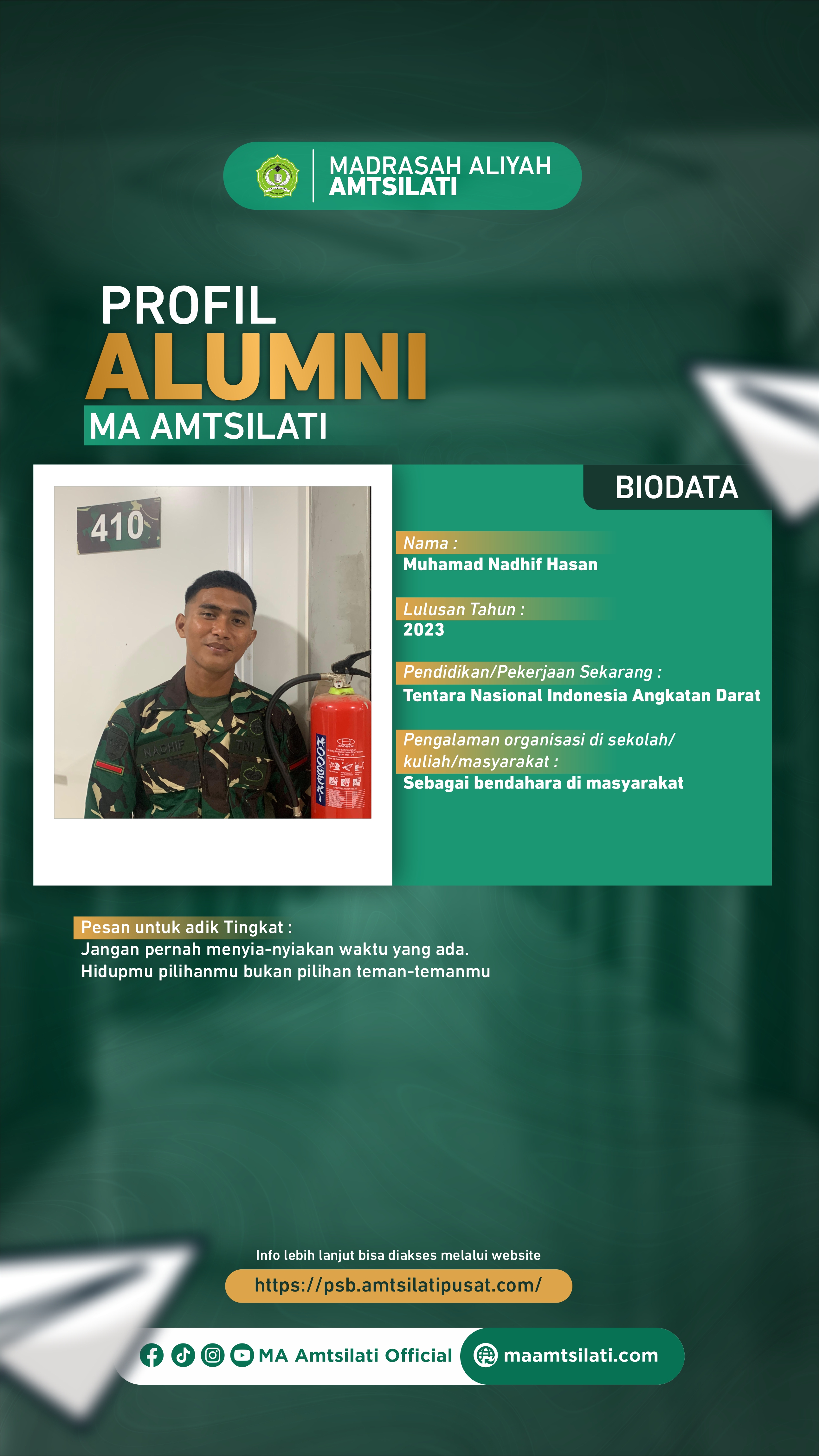 Muhammad Nadhif Hasan_Tentara Nasional Indonesia Angkatan Darat