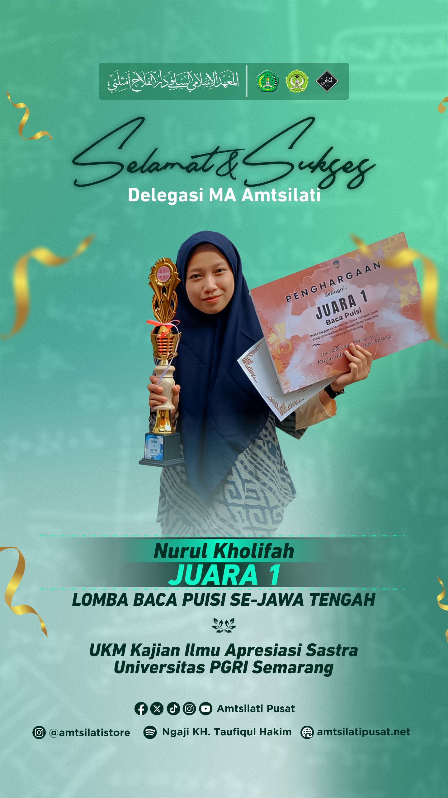 JUara 1 Baca Puisi Se-Jawa Tengah